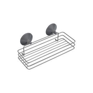 Étagère de douche à ventouses - L 7.5 x H 11 x l 25 cm - Gris