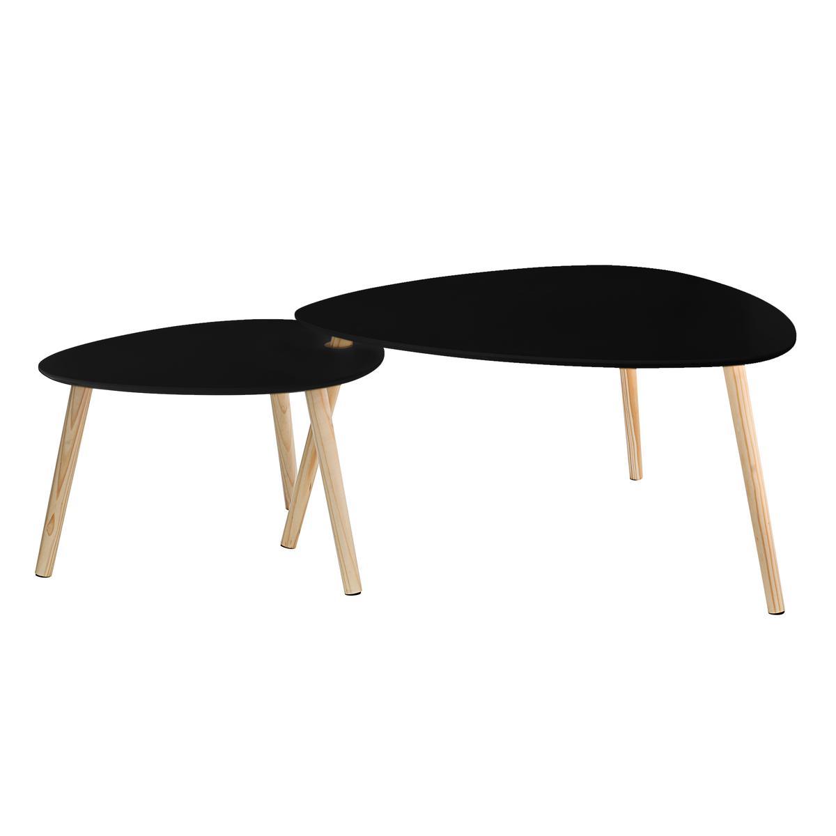 table gigogne ovale noir tables basses et bouts de canape la foir fouille