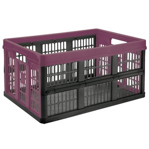 Casier pliant en plastique collection voila - 45 litres - 53 x 37 x 27 cm -  noir, violet