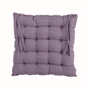 Galette de chaise style boudoir - 40 x 40 cm - Violet