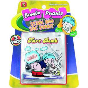 Lot de 3 bombes puantes en plastique - 10 x 8,5 cm - Gris