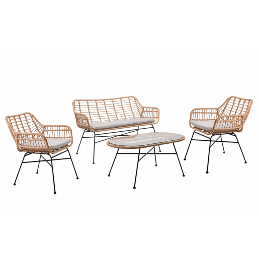 Salon Tahiti 4 Places Gris Beige Moorea Mobilier De Jardin La Foir Fouille