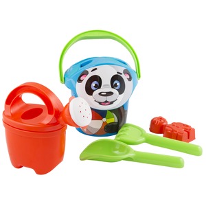 Seau de plage garni animaux - Diamètre 13 cm - Différents coloris