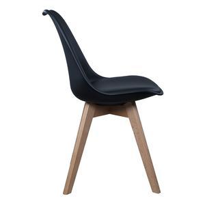 Chaise scandinave coque avec coussin - Noir