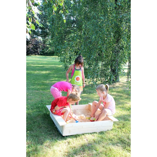 Bac A Sable En Bois Avec 2 Baches 1 X 1 M Beige Aires De