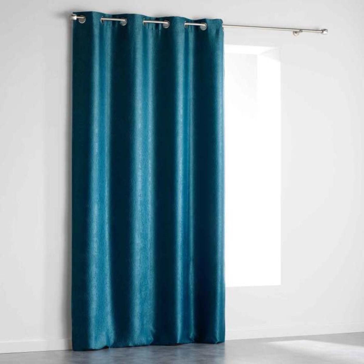 rideau occultant a œillets shadow 140 x 240 cm bleu rideaux et voilages la foir fouille