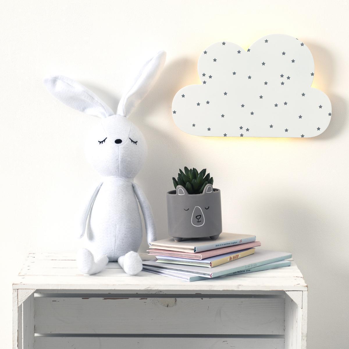Applique bois nuage avec timer Applique bois nuage avec timer