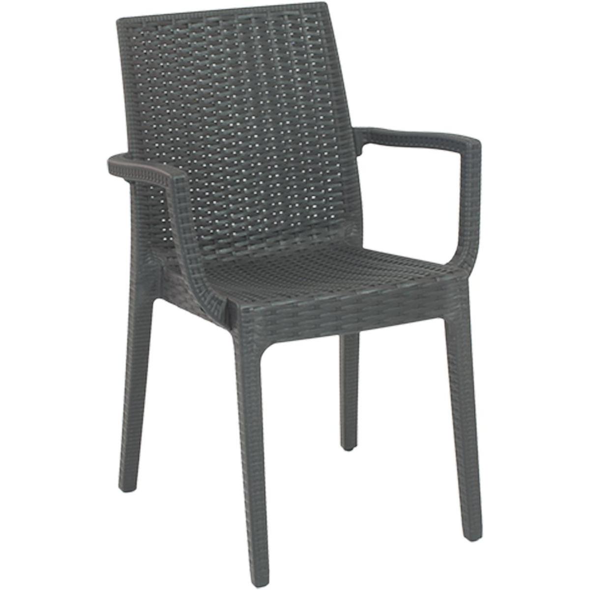 fauteuil polypropylene gris chaises de jardin la foir fouille
