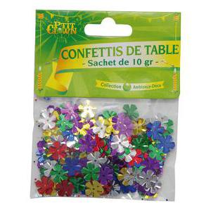 Confettis de table fleur en plastique - 10 g - Multicolore