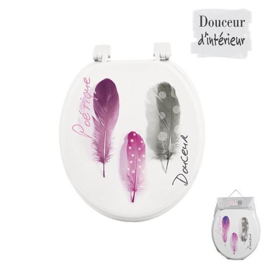 Abattant Wc Mdf Plastique Blanc Violet Abattants Wc Et
