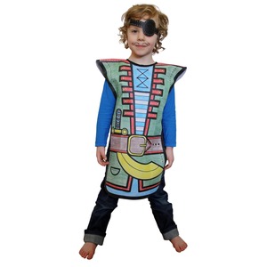 Déguisement à colorier pirate - 42 x 108 cm - Blanc
