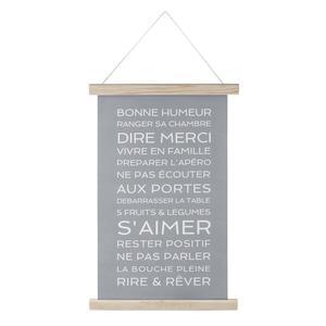 Kakemono règles de vie en famille - Blanc ou gris