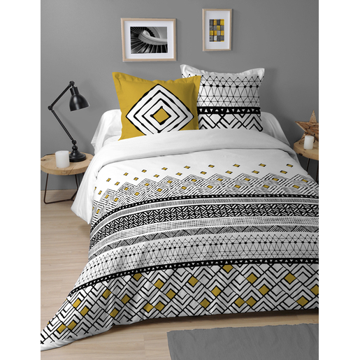 Housse De Couette Beely 2 Personnes L 240 X L 220 Cm Noir