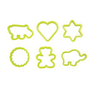 6 emporte-pièces antiadhésifs pour enfants - motifs divers - 5 cm - Vert