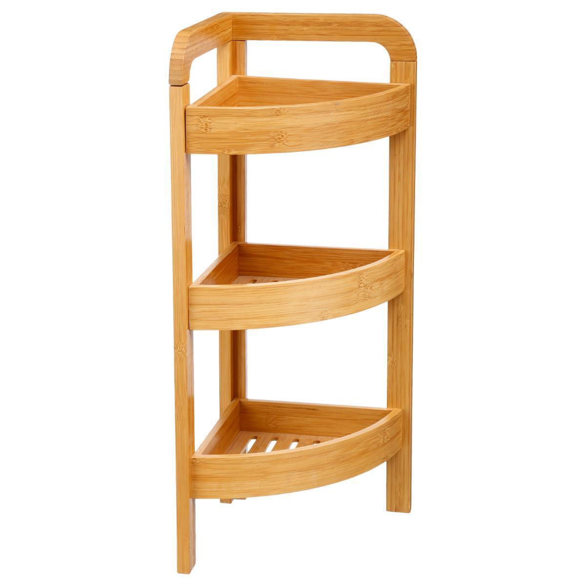 etagere d angle 3 niveaux bambou etageres et bibliotheques la foir fouille