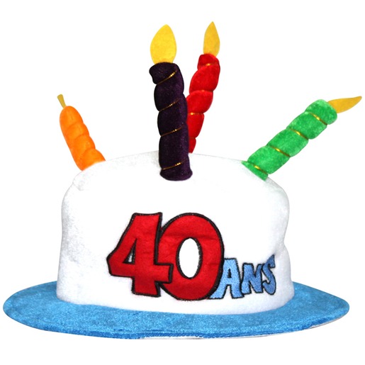Chapeau Original Anniversaire 40 Ans En Feutrine Diametre 32 X