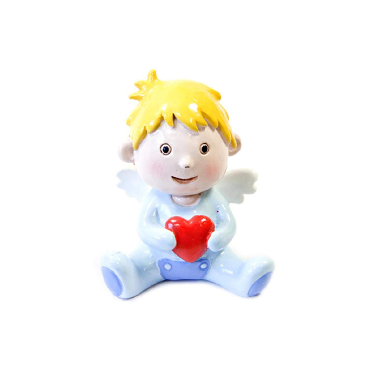 Bébé ange fille - Résine - 6,7 x 5,5 x 3,3 cm - Bleu Bébé ange fille - Résine - 6,7 x 5,5 x 3,3 cm - Bleu