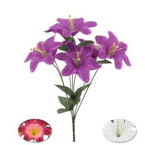Bouquet de 7 Lys - H 42 cm - Rose, Violet, Blanc