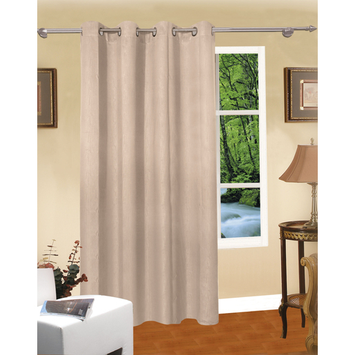 Rideau A œillets Occultant Polyester Beige Rideaux Et Voilages La Foir Fouille