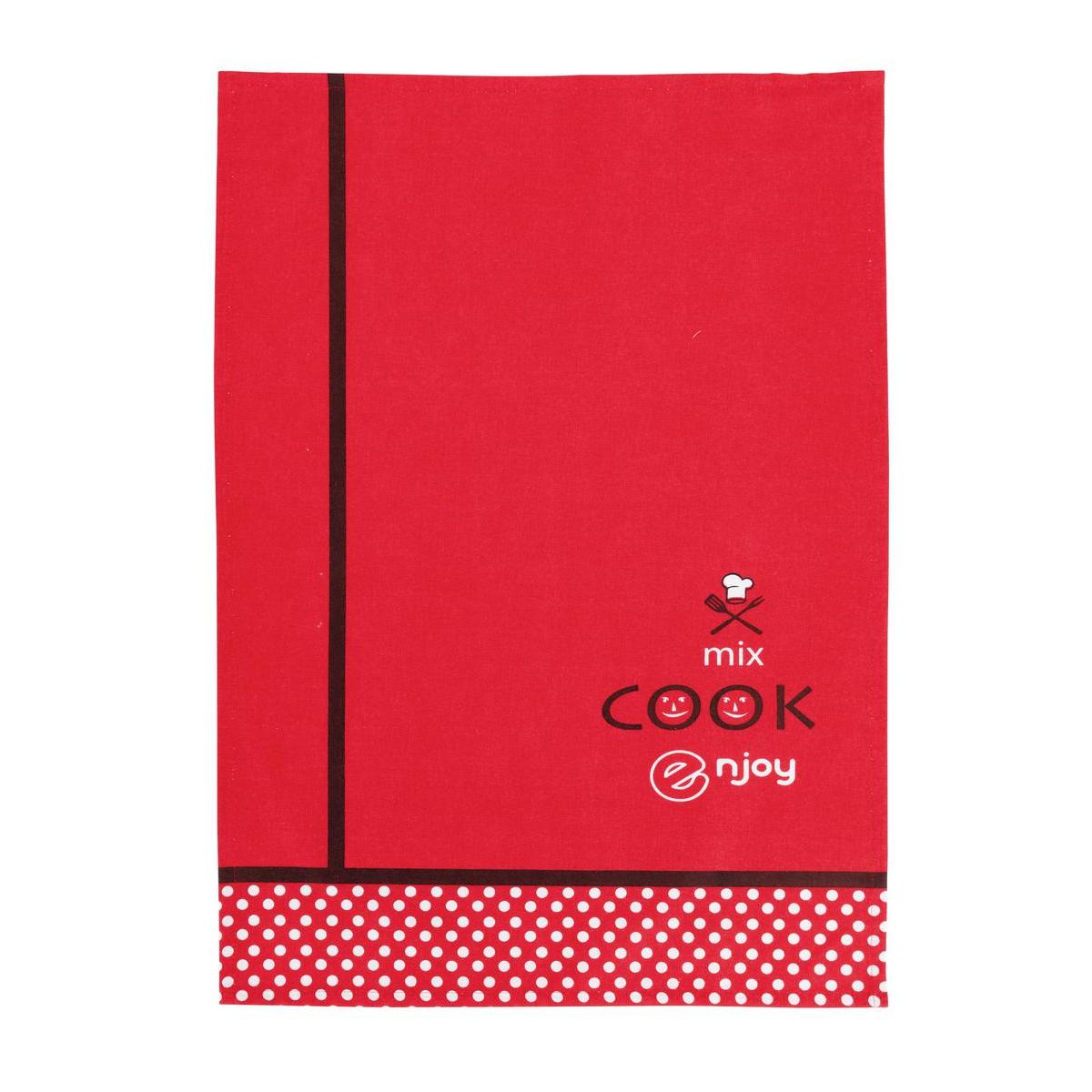 2 torchons - 100 % coton - 50 x 70 cm - Rouge et blanc 2 torchons - 100 % coton - 50 x 70 cm - Rouge et blanc
