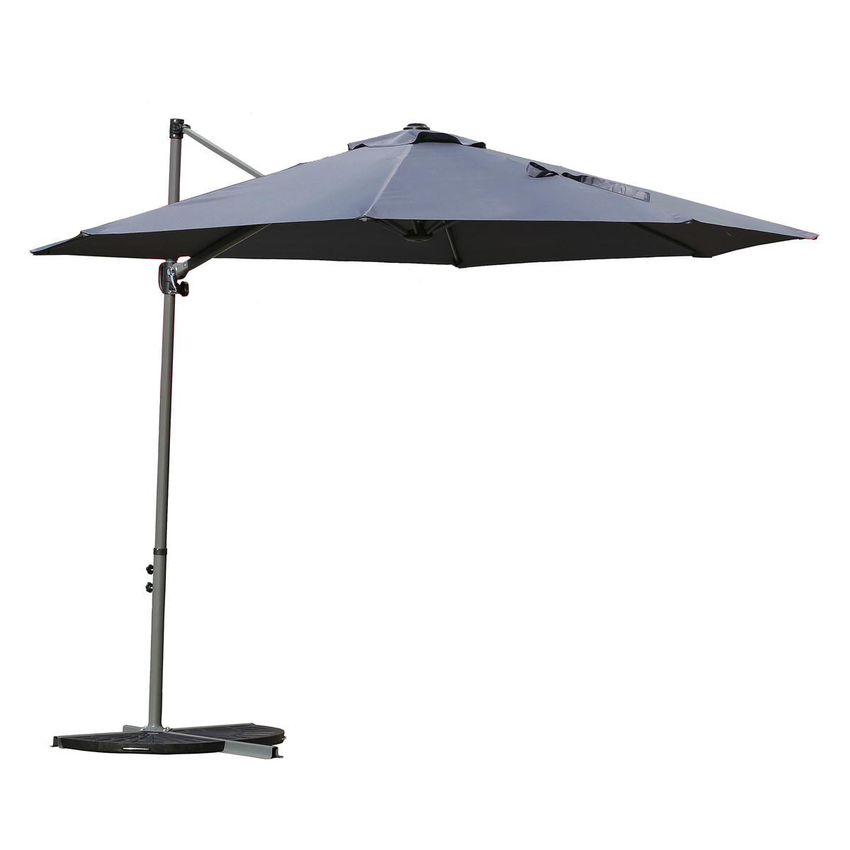 parasol deporte leila o 3 x h 2 5 m differents coloris gris moorea parasols pieds de parasols et voiles d ombrage la foir fouille