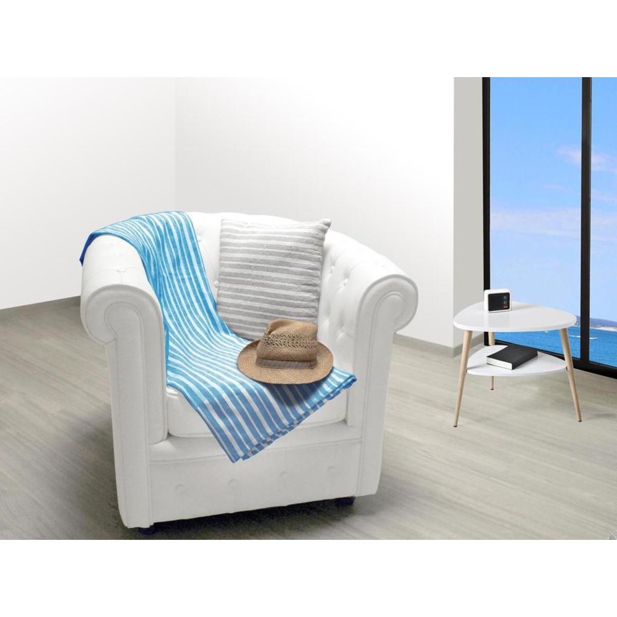 Plaid - 130 x 150 cm - Cotonade bleu turquoise Plaid - 130 x 150 cm - Cotonade bleu turquoise