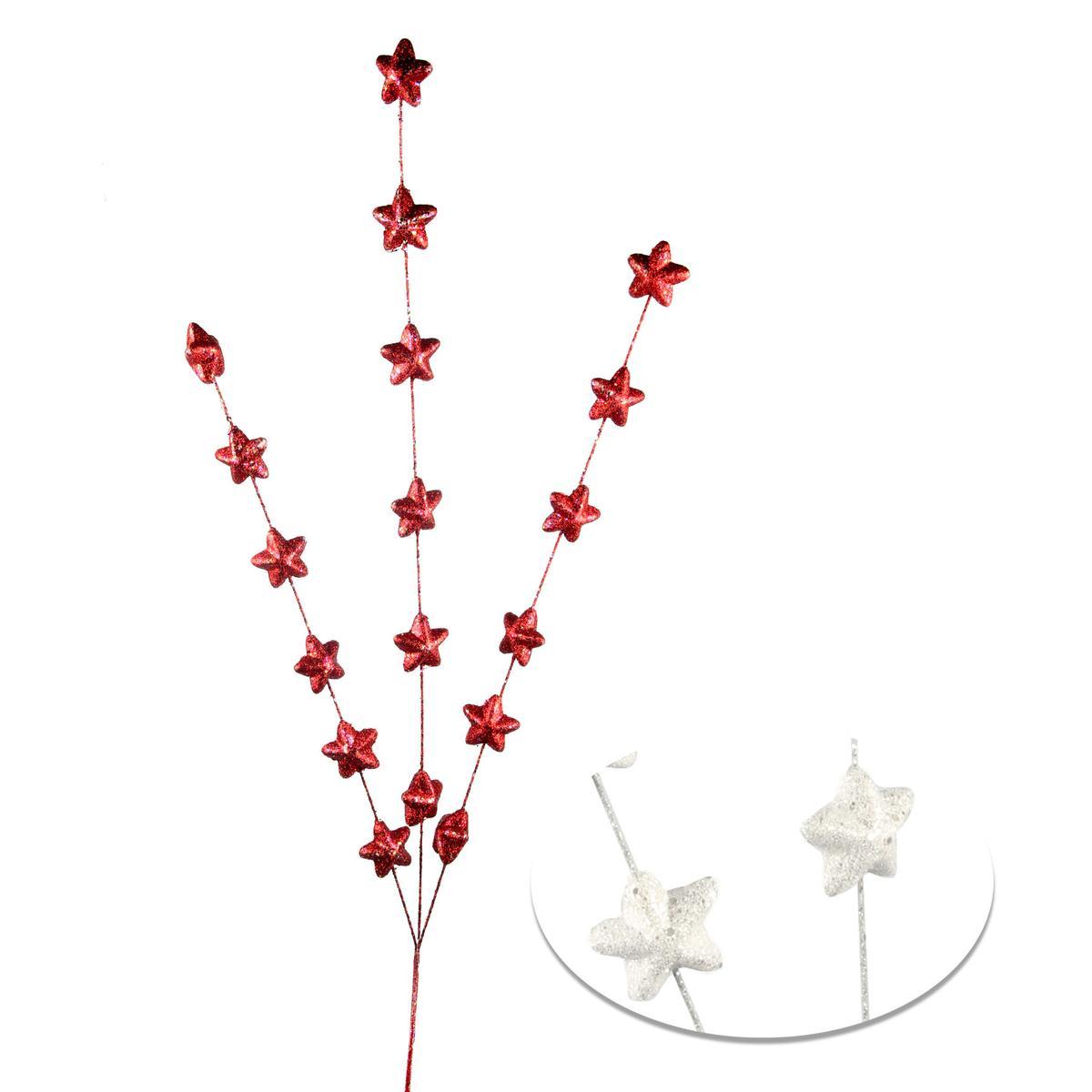 Branches d'étoiles pailletées - H 92 cm Branches d'étoiles pailletées - H 92 cm