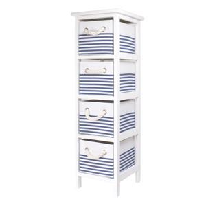 Meuble Marin 4 paniers - L 25 x H 82 x l 29 cm - Multicolore