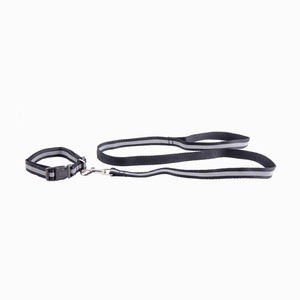 Laisse + collier réfléchissants - Noir