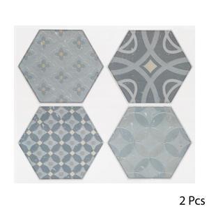 Sticker adhesif mural 4 carreaux de ciment hexagonal motif x 2 feuilles