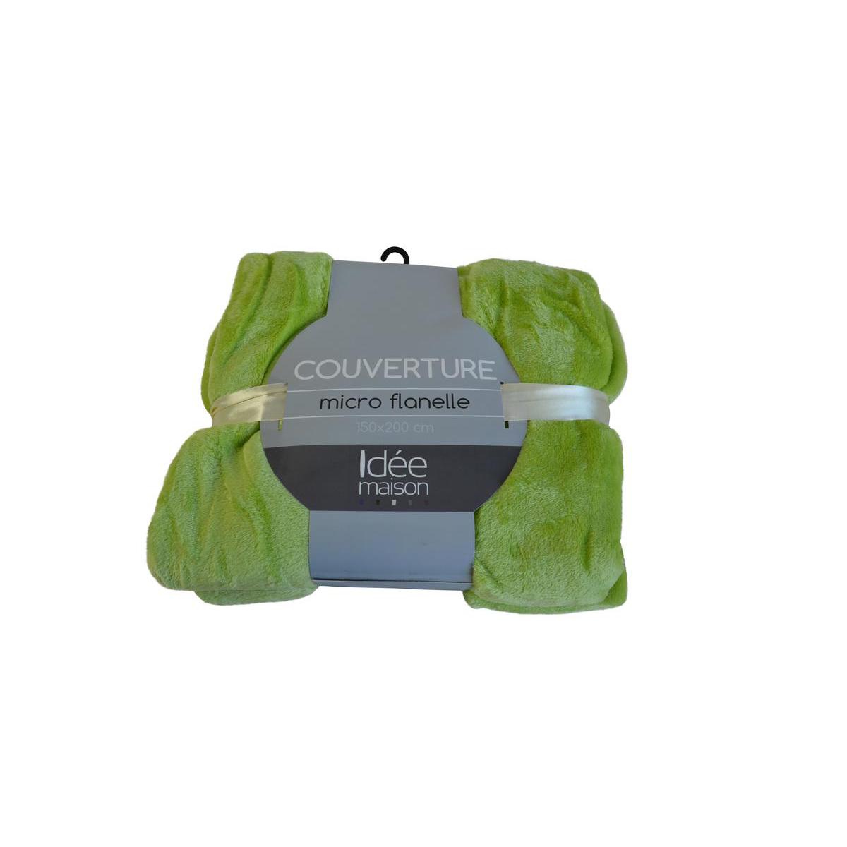 Couverture en microflanelle - 150 x 200 cm - Vert anis Couverture en microflanelle - 150 x 200 cm - Vert anis