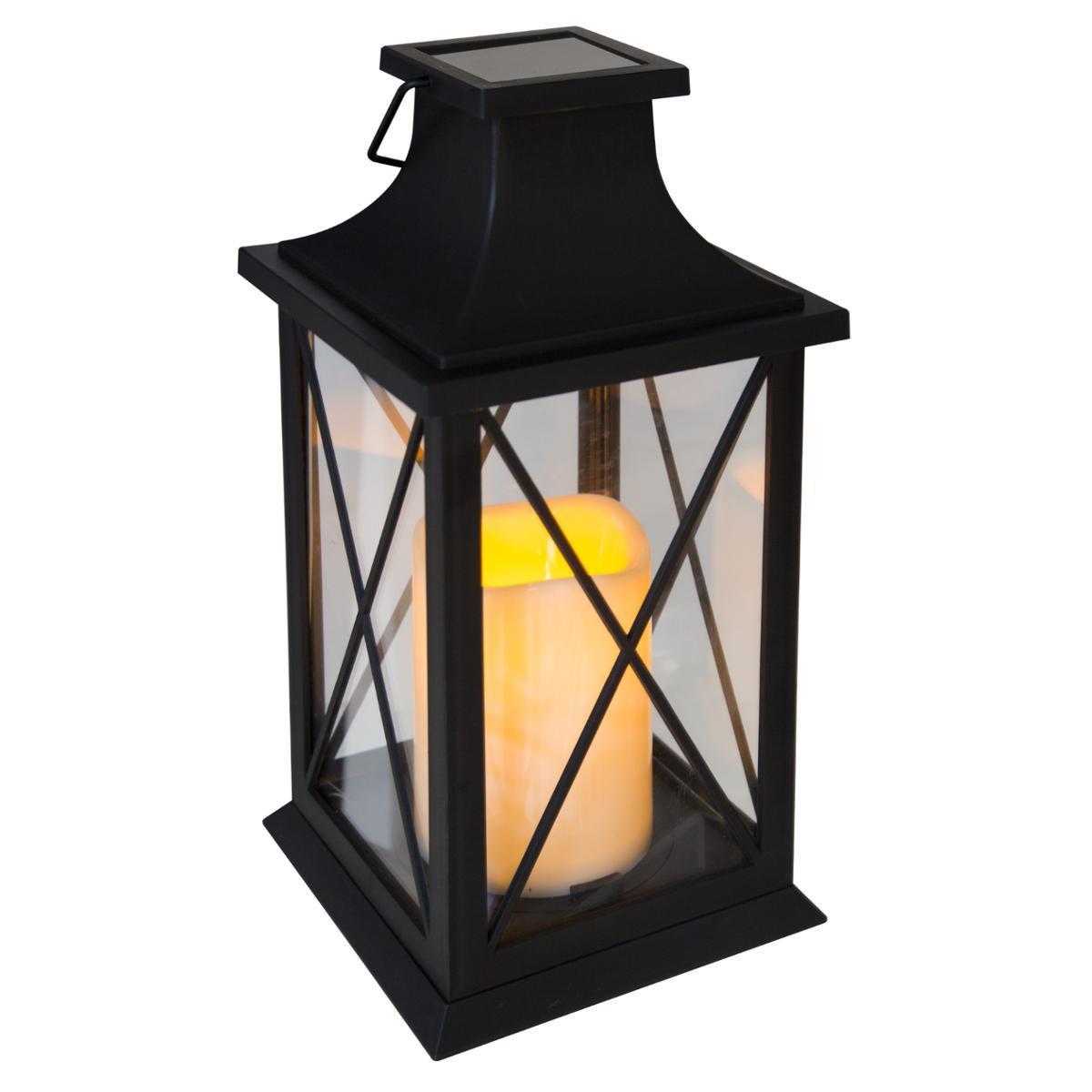 Lanterne plastique solaire noir H 28 Lanterne plastique solaire noir H 28