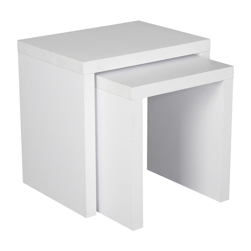 2 tables gigogne - MDF - Mélamine - Différentes tailles - Blanc 2 tables gigogne - MDF - Mélamine - Différentes tailles - Blanc
