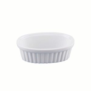 Moule ovale en porcelaine - 12,5 x 7 x H 4,2 cm - Blanc