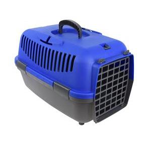 Boîte de transport animal rigide - 48 x 32 x 32 cm - Bleu, gris anthracite