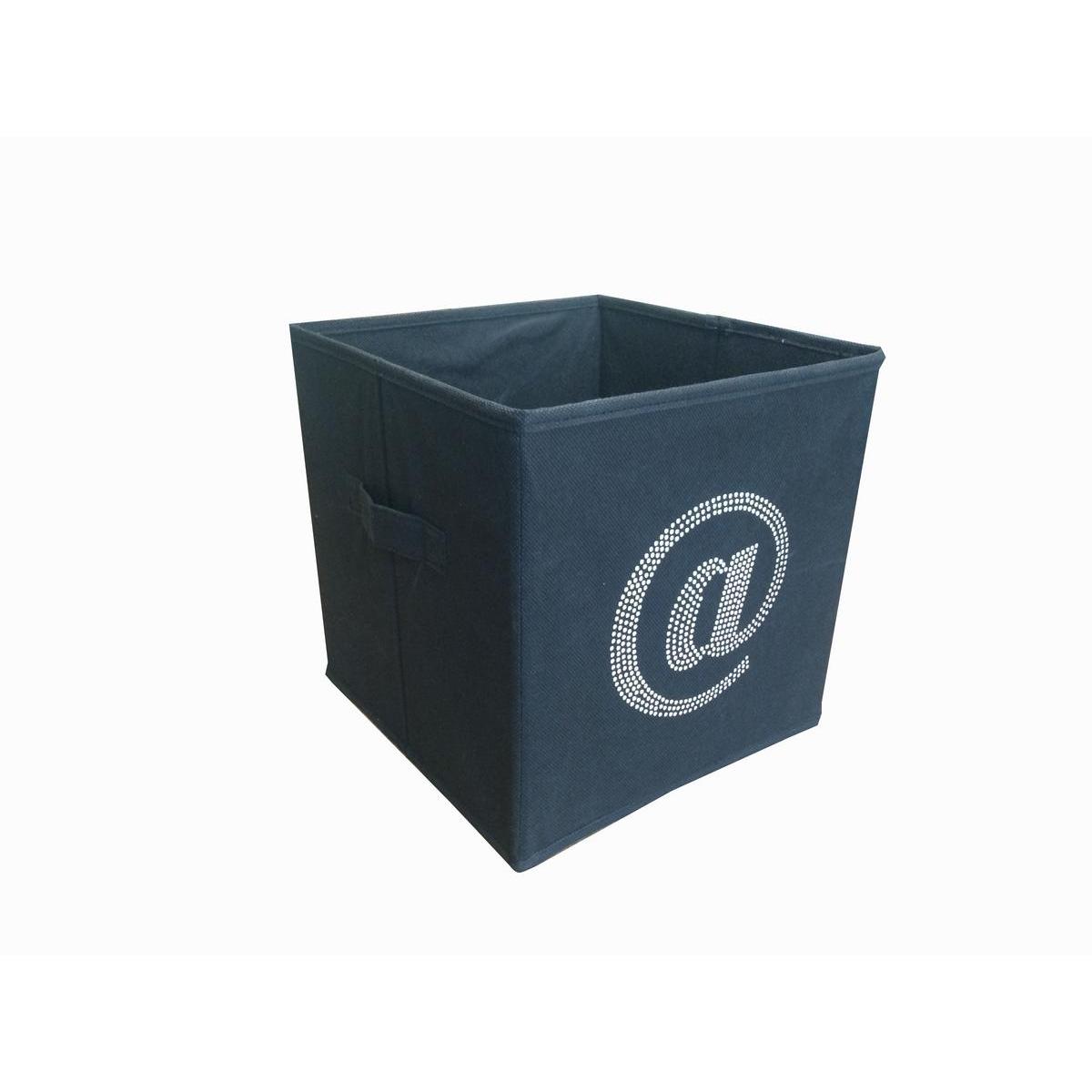 Cube de rangement - 100 % Polyester - 28 x 28 x H 28 cm - Noir Cube de rangement - 100 % Polyester - 28 x 28 x H 28 cm - Noir