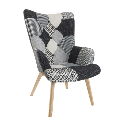 Fauteuil Patchwork Noir Meubles De Salon La Foir Fouille