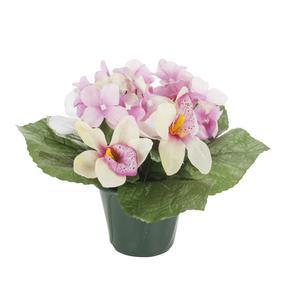 Pot de fleurs - Plastique et tissus - H 25 cm - Différents modèles