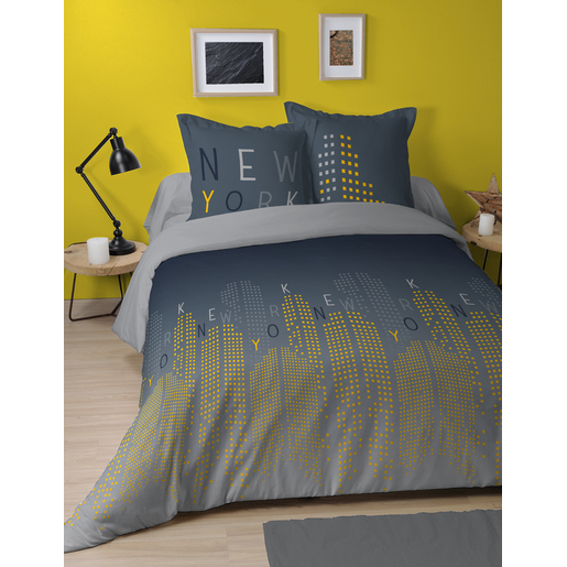 Housse De Couette Brooklyn 2 Personnes L 240 X L 220 Cm Jaune