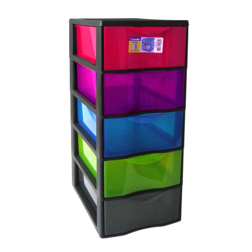 Tour en plastique 8 tiroirs Kontor multicolore H. 68 x L. 36,5 x P