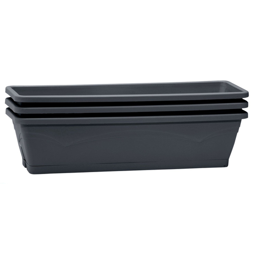 3 Jardinieres Avec Plateau Plastique Gris Pots Cache Pots