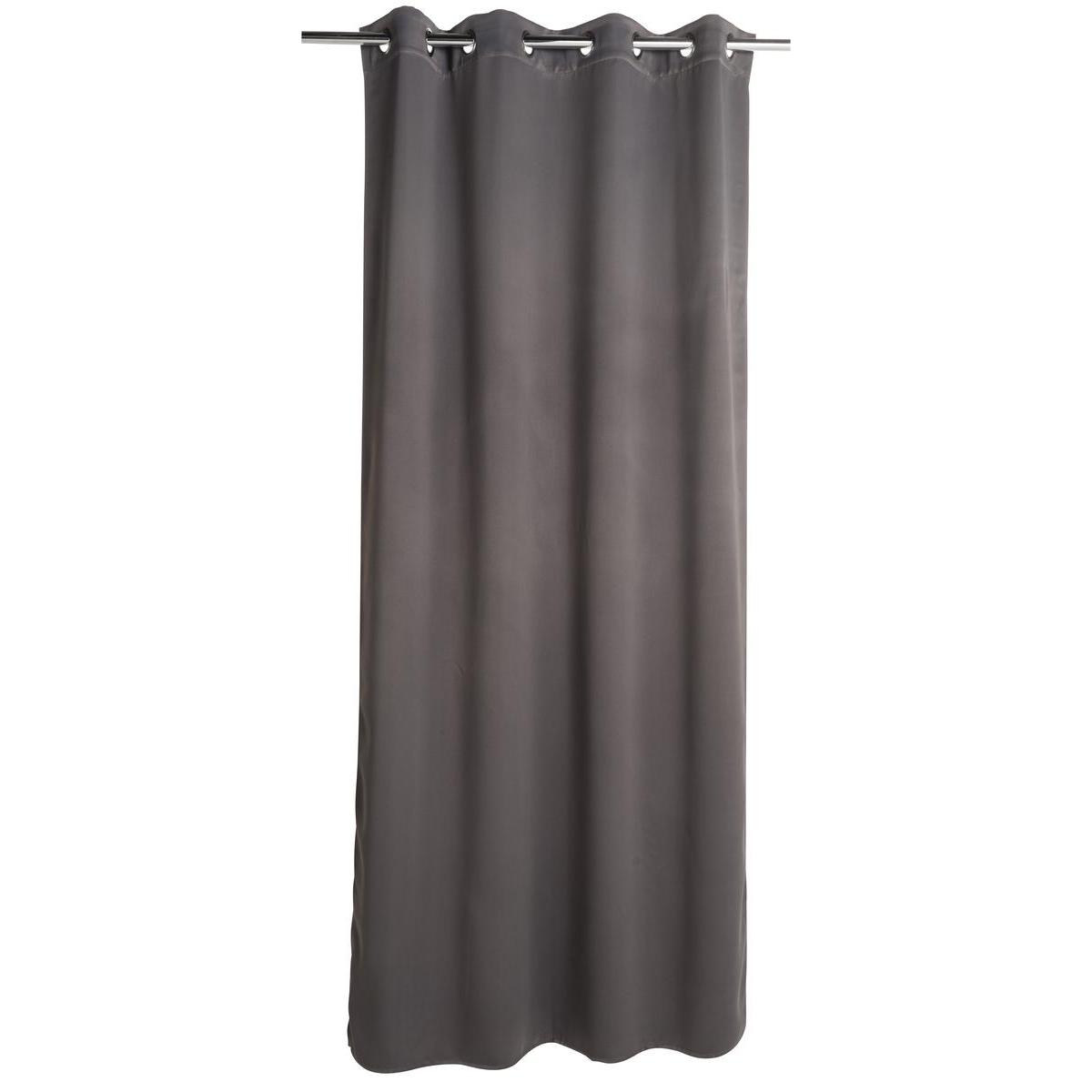 rideau occultant a œillets polyester gris rideaux occultants la foir fouille