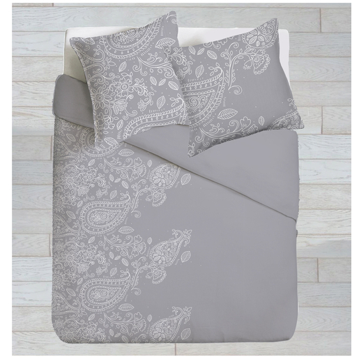 Parure De Couette Coton Gris Linge De Lit La Foir Fouille