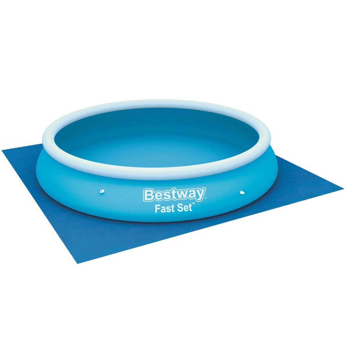 Tapis de sol spécial piscine autoportante ou tubulaire - 366 x 366 cm - Bleu - BESTWAY Tapis de sol spécial piscine autoportante ou tubulaire - 366 x 366 cm - Bleu - BESTWAY