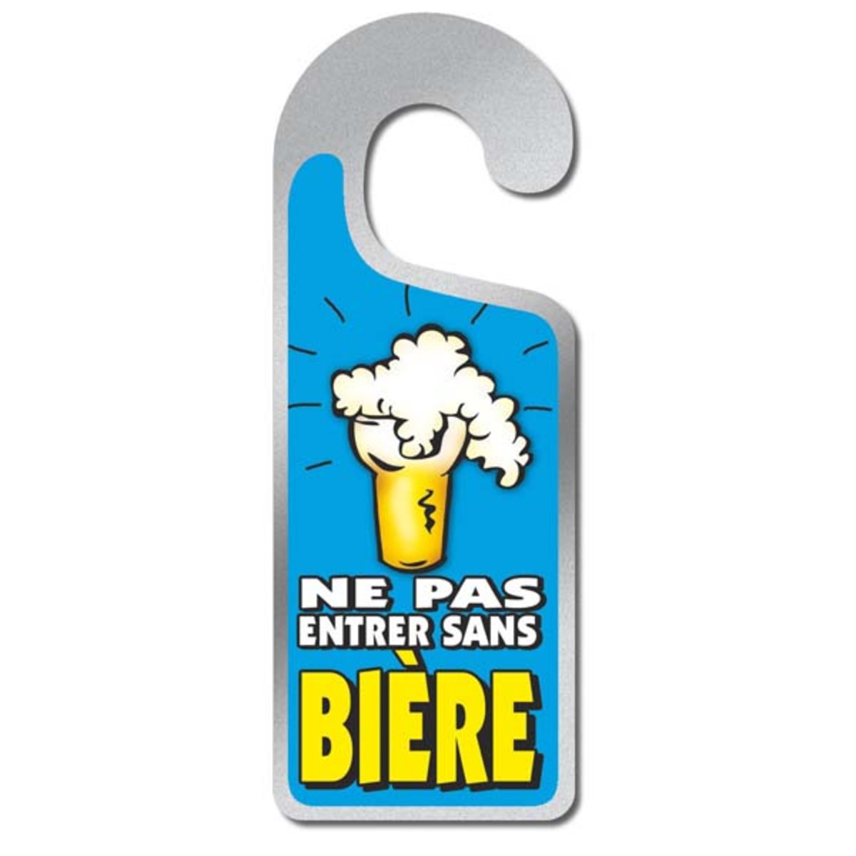 Plaque de porte - Ne pas entrer sans bière - 8 x 20 cm
