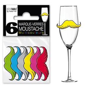 Marque verre moustache - Multicolore