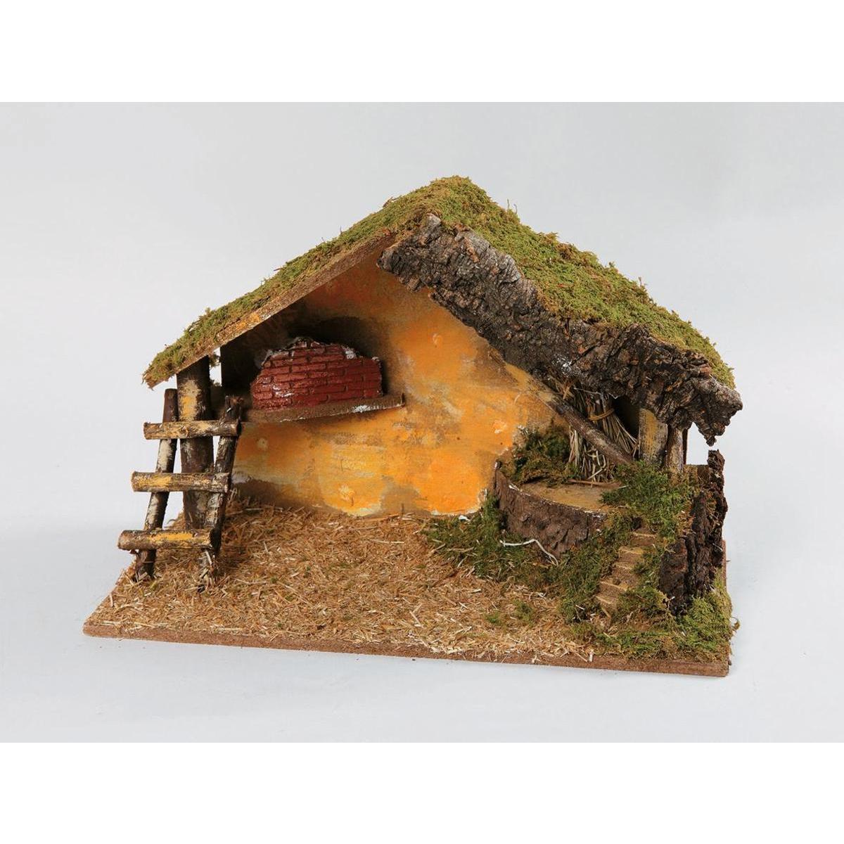 Crèche - Bois, mousse et écorce - 43 x 20 x H 21 cm - Multicolore Crèche - Bois, mousse et écorce - 43 x 20 x H 21 cm - Multicolore