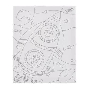 Kit pour enfant toile à peindre - Toile et gouache - 25 x 30 cm - Blanc