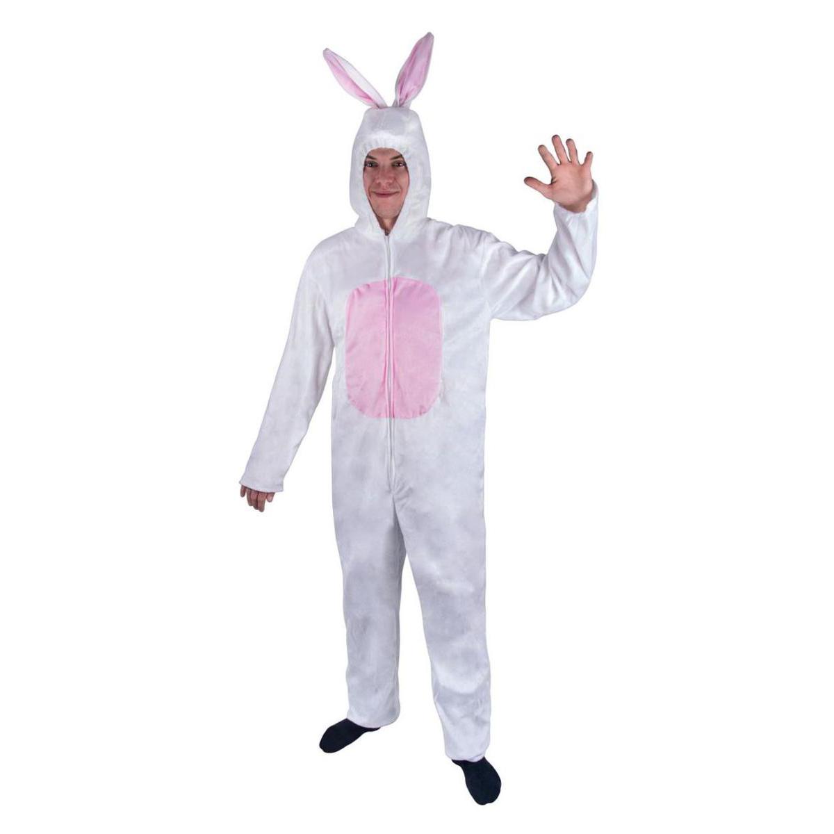 Costume adulte de lapin en polyester - Taille unique - Blanc