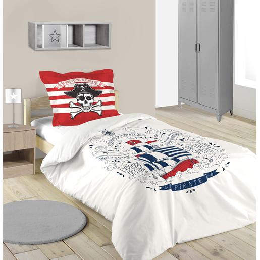 Housse De Couette Pirates L 240 X L 220 Cm Rouge Jaune Bleu